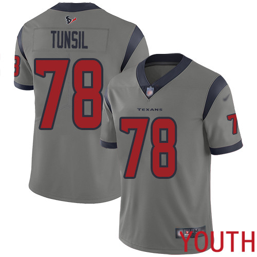 Houston Texans Limited Gray Youth Laremy Tunsil Jersey NFL Football #78 Inverted Legend